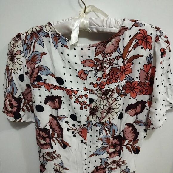 NWT Maeve By Anthropologie Floral Wrap Dress with Black Trim - Picture 6 of 14